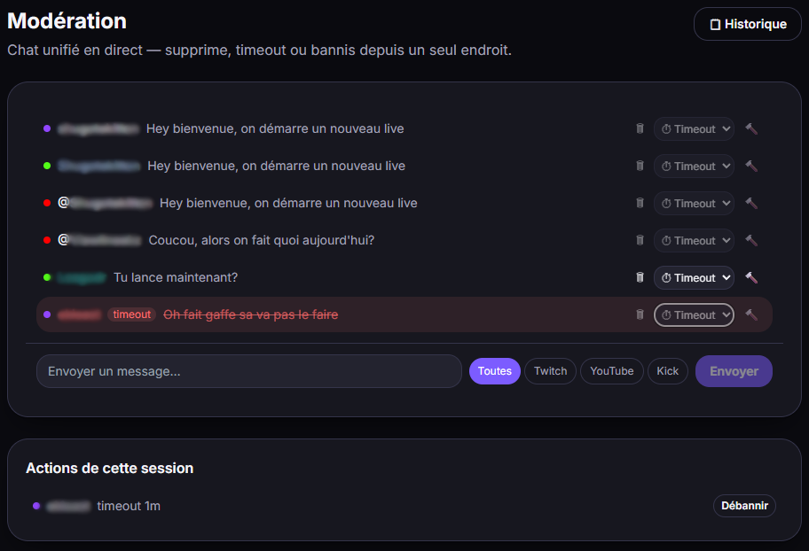 Modération multi-plateforme
